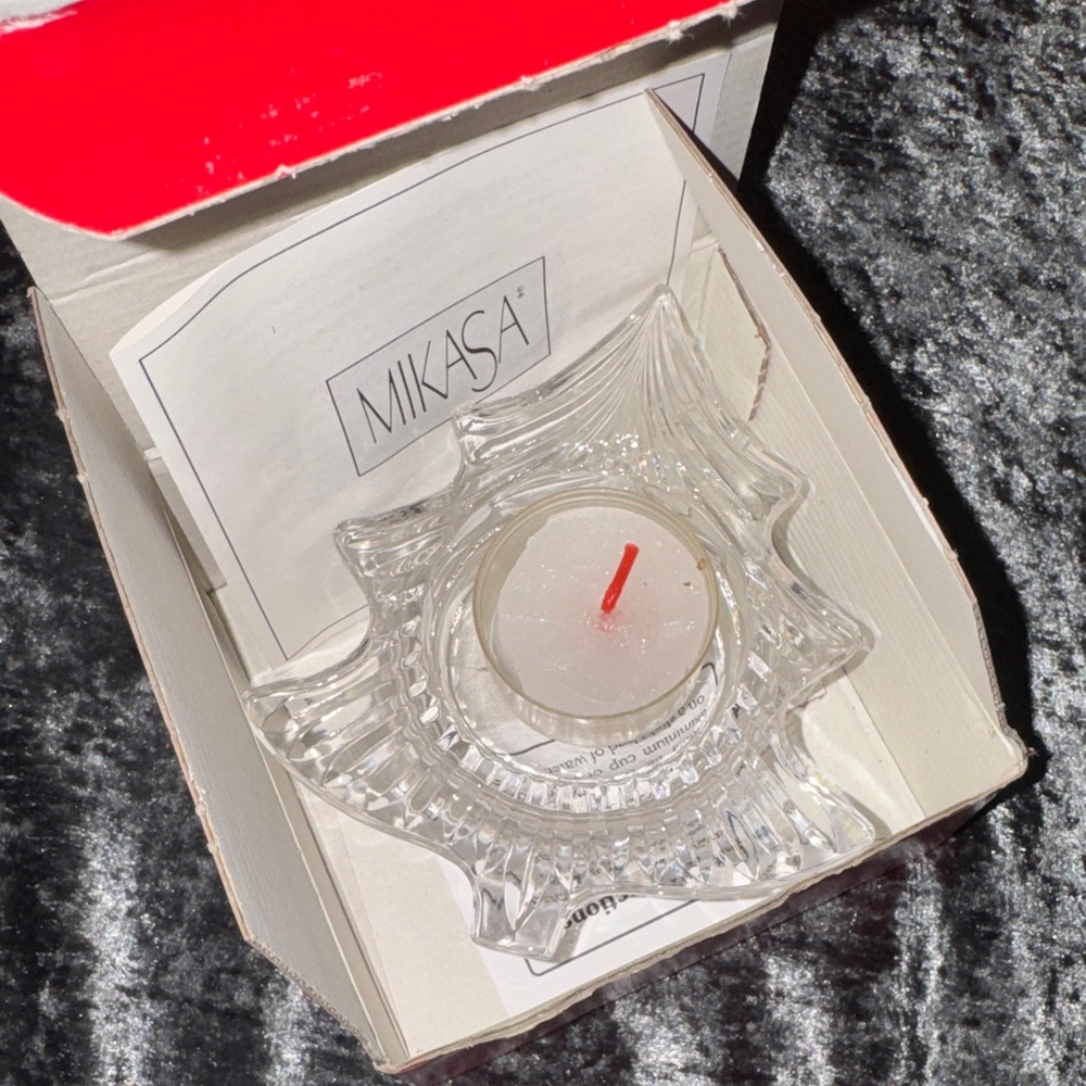 Mikasa Clear Star Crystal Candle Holder